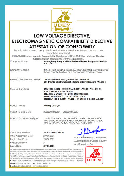Chine GuangDong Heng AnShun Electrical Power Equipment Service Co., Ltd. certifications